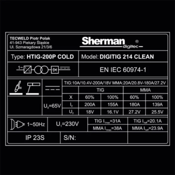 Sherman DIGITIG 214 CLEAN